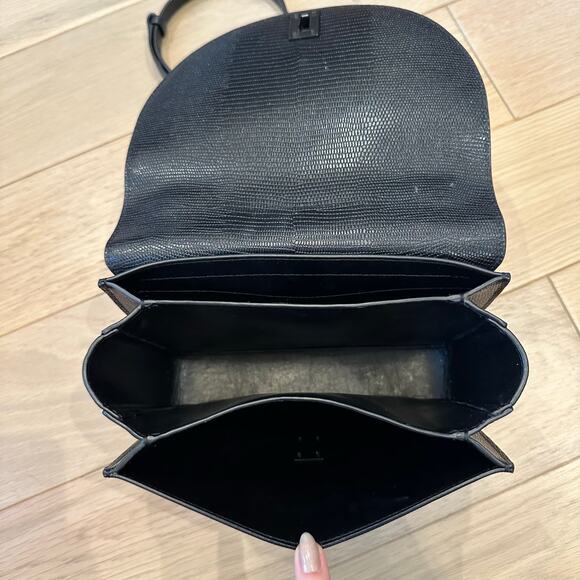 Rebecca Minkoff Love Too Black Chain Leather Crossbody Shoulder Bag Purse - Picture 4 of 8